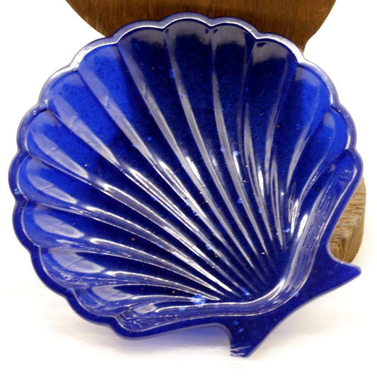 Deep Blue Seashell Shaped Dish - UncommonObjects-Handmade