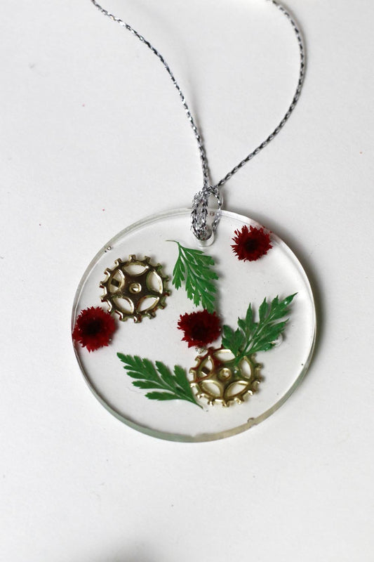 Small Blooms Resin Disk Ornament - UncommonObjects-Handmade